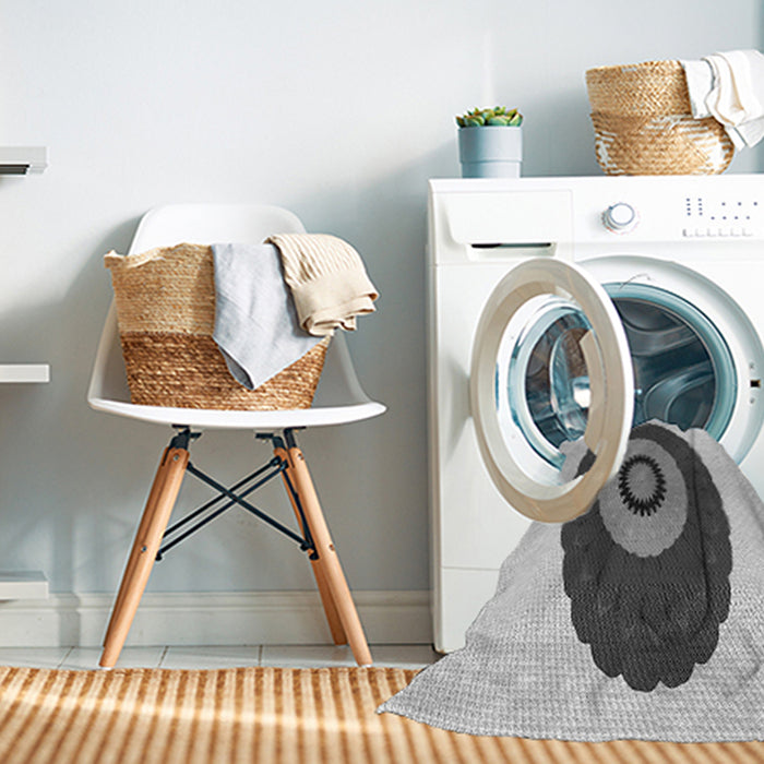 Machine Washable Transitional Gray Rug in a Washing Machine, wshpat997gry