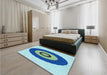 Patterned Blue Ivy Blue Rug in a Bedroom, pat997lblu