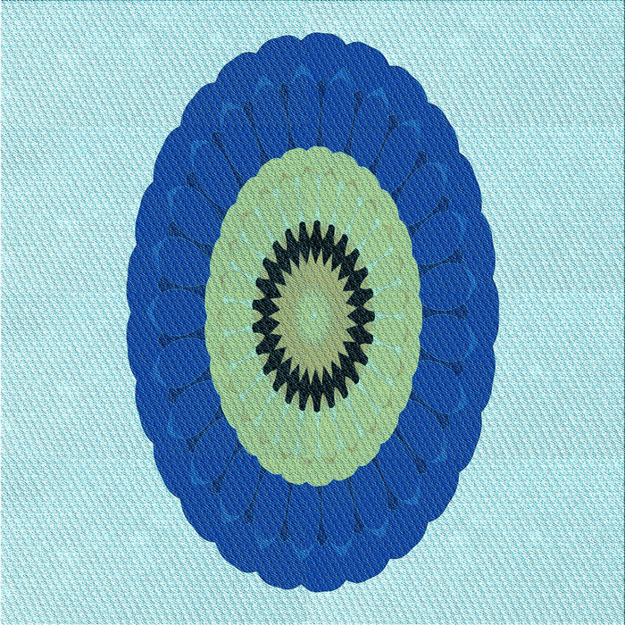 Round Machine Washable Transitional Blue Ivy Blue Rug, wshpat997lblu