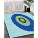 Machine Washable Transitional Blue Ivy Blue Rug in a Family Room, wshpat997lblu