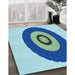 Patterned Blue Ivy Blue Rug in Family Room, pat997lblu