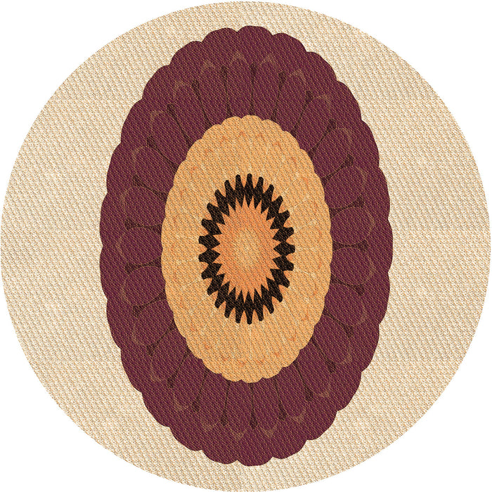 Square Patterned Deep Peach Orange Rug, pat997org