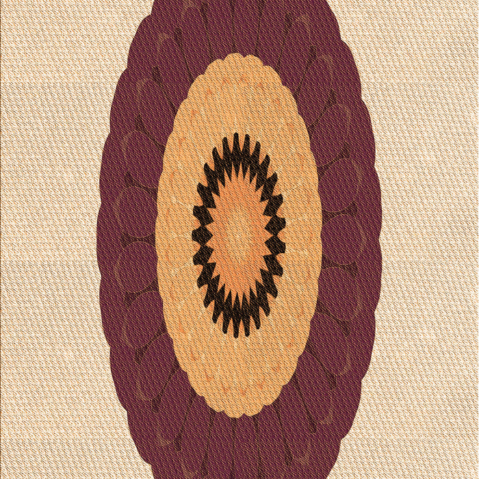 Patterned Deep Peach Orange Rug, pat997org