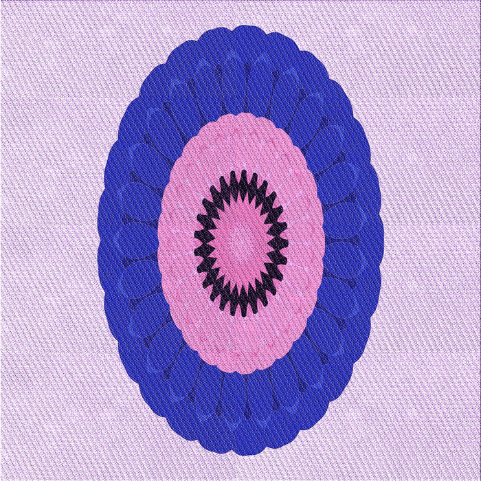 Round Patterned Blossom Pink Rug, pat997pur