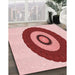 Patterned Red Rug in Family Room, pat997rd