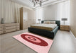 Patterned Red Rug in a Bedroom, pat997rd