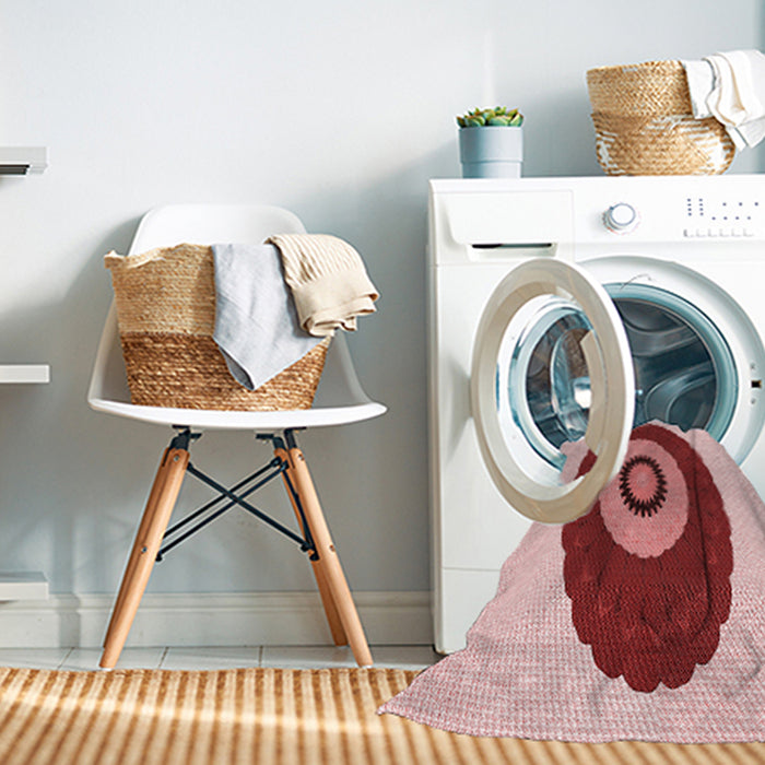 Machine Washable Transitional Red Rug in a Washing Machine, wshpat997rd