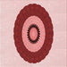 Round Patterned Red Rug, pat997rd