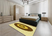 Patterned Dark Bisque Brown Rug in a Bedroom, pat997yw