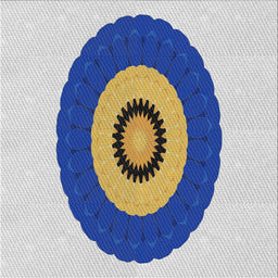 Sideview of Machine Washable Transitional Azure Blue Rug, wshpat997