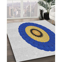 Patterned Azure Blue Novelty Rug, pat997