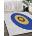 Machine Washable Transitional Azure Blue Rug in a Family Room, wshpat997