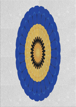 Patterned Azure Blue Novelty Rug, pat997