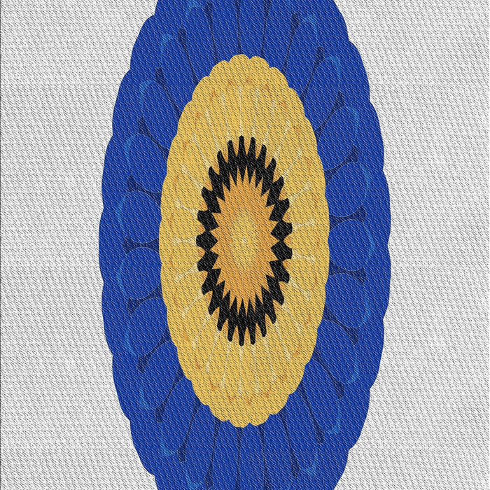 Patterned Azure Blue Novelty Rug, pat997