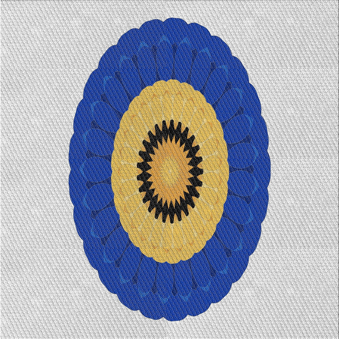 Square Patterned Azure Blue Novelty Rug, pat997