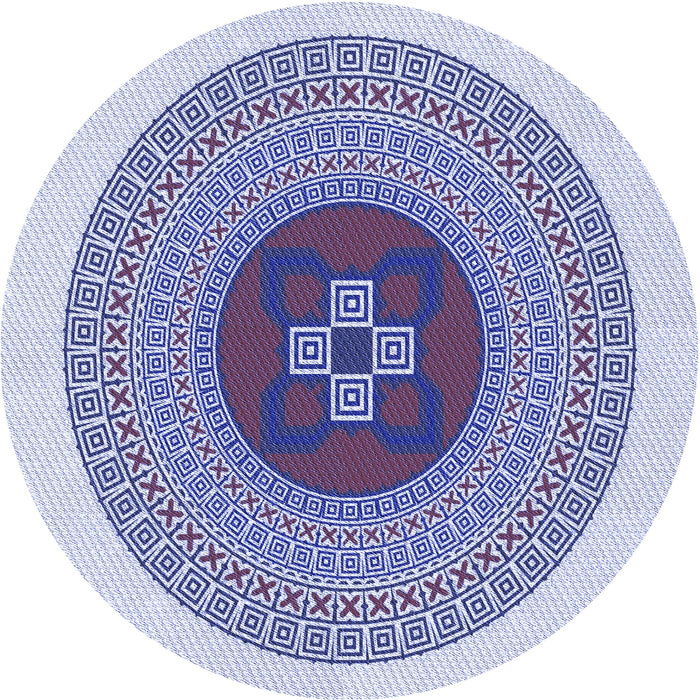 Square Patterned Blue Rug, pat998blu