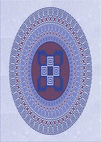 Machine Washable Transitional Blue Rug, wshpat998blu