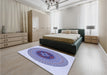 Patterned Blue Rug in a Bedroom, pat998blu