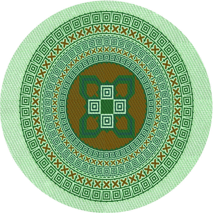 Square Machine Washable Transitional Green Rug in a Living Room, wshpat998grn