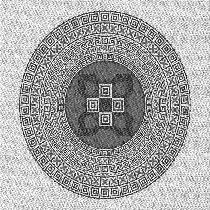 Round Machine Washable Transitional Platinum Gray Rug, wshpat998gry