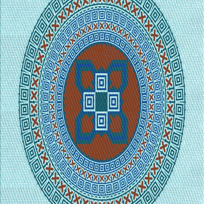 Patterned Steel Blue Rug, pat998lblu