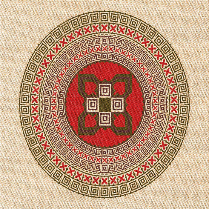 Round Patterned Golden Blonde Gold Rug, pat998org