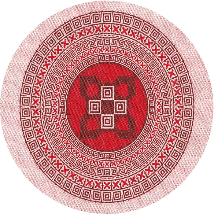 Square Patterned Red Rug, pat998rd