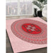 Patterned Red Rug in Family Room, pat998rd