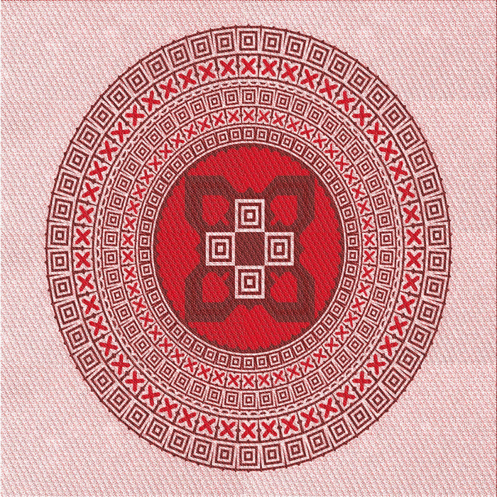 Round Machine Washable Transitional Red Rug, wshpat998rd