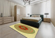 Patterned Dark Bisque Brown Rug in a Bedroom, pat998yw