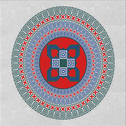 Square Patterned Platinum Gray Novelty Rug, pat998