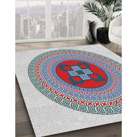 Patterned Platinum Gray Novelty Rug, pat998