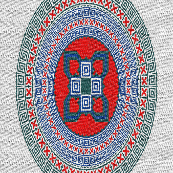 Patterned Platinum Gray Novelty Rug, pat998