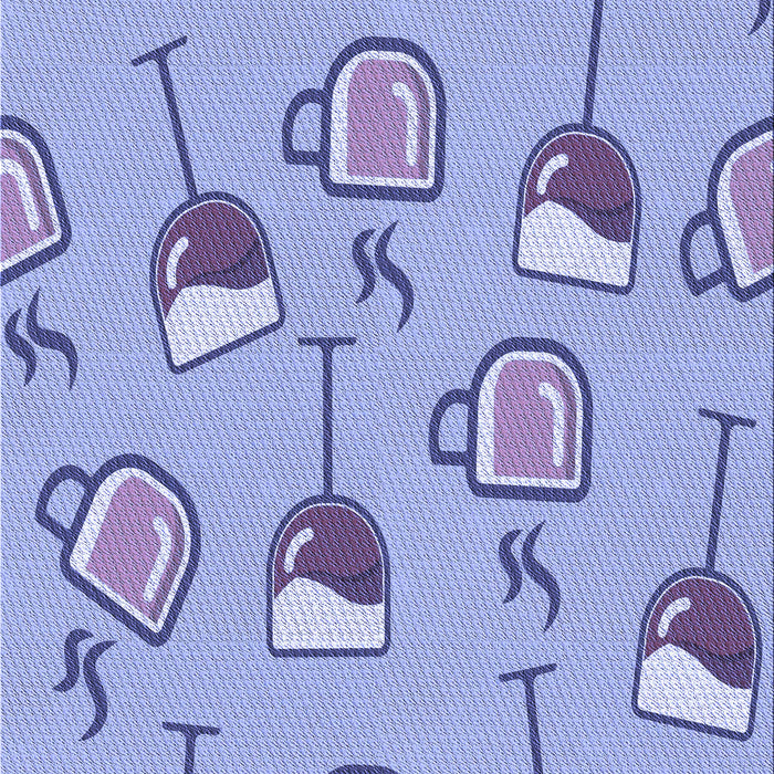 Patterned Jeans Blue Rug, pat999blu