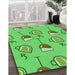 Machine Washable Transitional Neon Green Rug in a Family Room, wshpat999grn