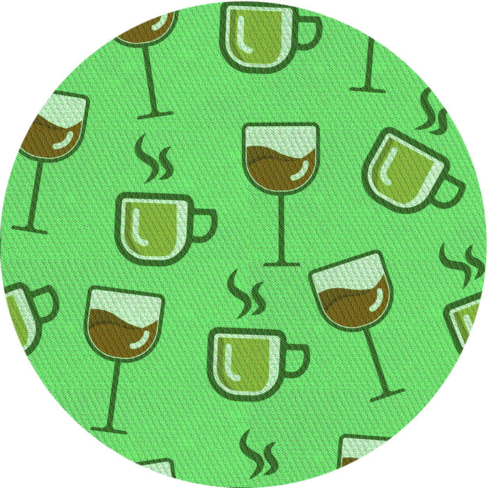 Square Machine Washable Transitional Neon Green Rug in a Living Room, wshpat999grn