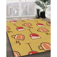 Patterned Saffron Yellow Rug, pat999org