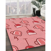 Patterned Pastel Pink Rug, pat999rd