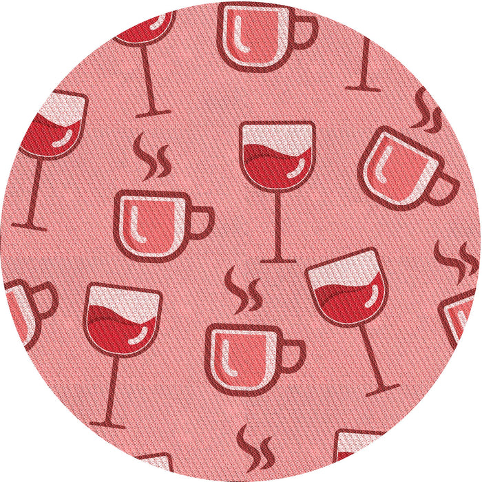 Square Patterned Pastel Pink Rug, pat999rd