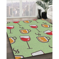 Patterned Tea Green Novelty Rug, pat999