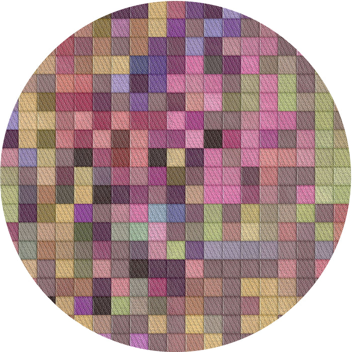 Sideview of Patterned Dark Raspberry Purple Modern Rug, pat99