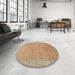 Round Traditional Red Persian Rug in a Office, tr1000