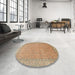 Round Machine Washable Traditional Red Rug in a Office, wshtr1000