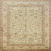 Square Traditional Brown Gold Persian Rug, tr1002