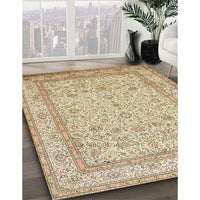 Traditional Brown Gold Persian Rug, tr1002