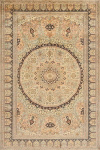 Machine Washable Traditional Light Brown Rug, wshtr1003