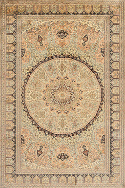 Machine Washable Traditional Light Brown Rug, wshtr1003