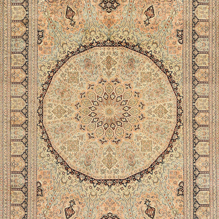 Machine Washable Traditional Light Brown Rug, wshtr1003