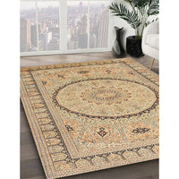 Traditional Light Brown Medallion Rug, tr1003