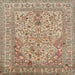 Round Machine Washable Traditional Sienna Brown Rug, wshtr1004